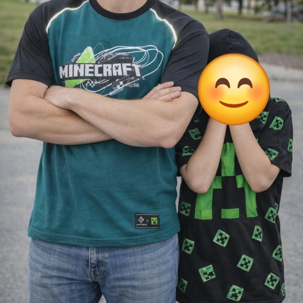 Minecraft Tee Bundle : Father And Son 2for1, Size Extra Large And 10-12 Youth